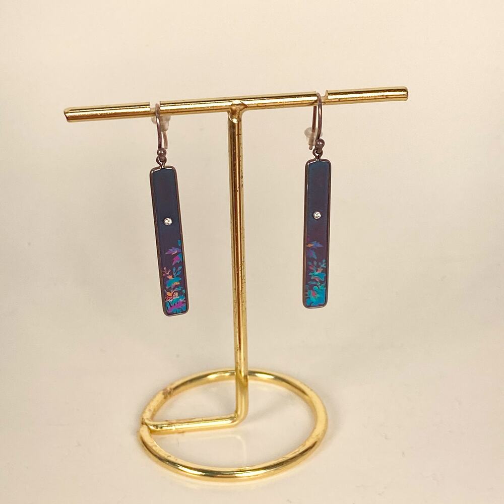 Sterling Silver Floral bar Earrings